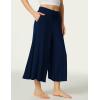 LazyCozy Women’s Bamboo-Derived Viscose Capri Pajama Pants, Casual Wide Leg Lounge Pants Pajama Bottoms(Navy)