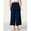 LazyCozy Women’s Bamboo-Derived Viscose Capri Pajama Pants, Casual Wide Leg Lounge Pants Pajama Bottoms(Navy)