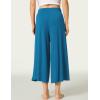LazyCozy Women’s Bamboo-Derived Viscose Capri Pajama Pants, Casual Wide Leg Lounge Pants Pajama Bottoms(Teal Blue)