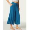 LazyCozy Women’s Bamboo-Derived Viscose Capri Pajama Pants, Casual Wide Leg Lounge Pants Pajama Bottoms(Teal Blue)
