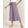 LazyCozy Women’s Bamboo-Derived Viscose Capri Pajama Pants, Casual Wide Leg Lounge Pants Pajama Bottoms(Violet)