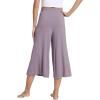 LazyCozy Women’s Bamboo-Derived Viscose Capri Pajama Pants, Casual Wide Leg Lounge Pants Pajama Bottoms(Violet)