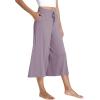 LazyCozy Women’s Bamboo-Derived Viscose Capri Pajama Pants, Casual Wide Leg Lounge Pants Pajama Bottoms(Violet)