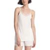 GYS Cami Pajama Set for Women Soft Bamboo Viscose Camisole Tops and Shorts Sleepwear(White)