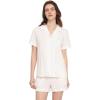 GYS Premium Women’s Short Sleeve Pajama Set Notch Collar Button Down 2 Piece Sleep Sets, Viscose from Bamboo(White)