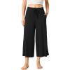 LazyCozy Women’s Bamboo-Derived Viscose Capri Pajama Pants, Casual Wide Leg Lounge Pants Pajama Bottoms(Black)