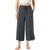 LazyCozy Women’s Bamboo-Derived Viscose Capri Pajama Pants, Casual Wide Leg Lounge Pants Pajama Bottoms(Carbon Grey)