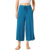 LazyCozy Women’s Bamboo-Derived Viscose Capri Pajama Pants, Casual Wide Leg Lounge Pants Pajama Bottoms(Teal Blue)