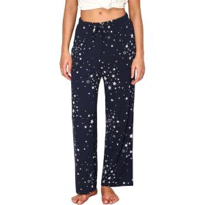 GYS Bamboo Viscose Women’s Pajama Pants, Lightweight Comfy Casual Lounge Yoga Pants, Pj Bottoms Sleep Pants with Drawstring(Blue Stars)