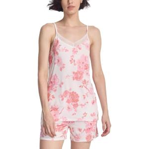 GYS Cami Pajama Set for Women Soft Bamboo Viscose Camisole Tops and Shorts Sleepwear(Peony)