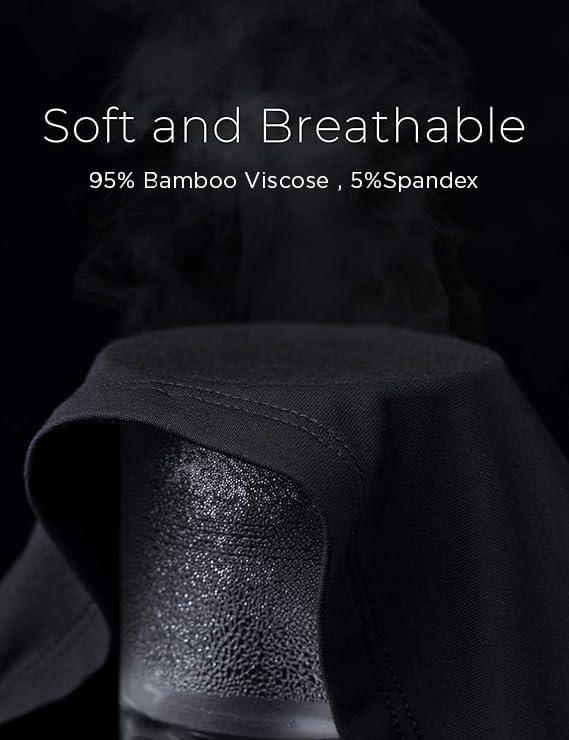 imageGYS Bamboo Viscose Mens Pajama Sets Long Sleeve 2 Piece Lounge Set with PocketsBlack