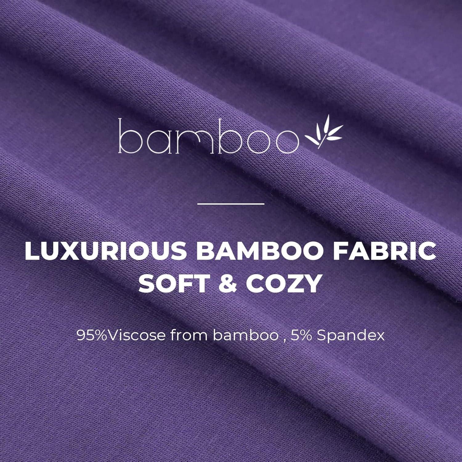 imageGYS Bamboo Viscose Pajamas for Women Set 2 Piece Soft Capri Pants Cap Sleeve Top Lounge Set Comfy Loungewear Sleepwear PJsAir Purple