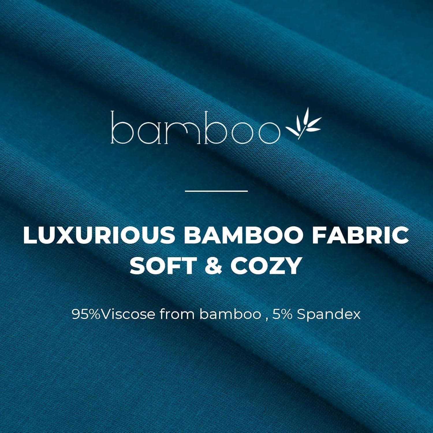 imageGYS Bamboo Viscose Pajamas for Women Set 2 Piece Soft Capri Pants Cap Sleeve Top Lounge Set Comfy Loungewear Sleepwear PJsInk Blue