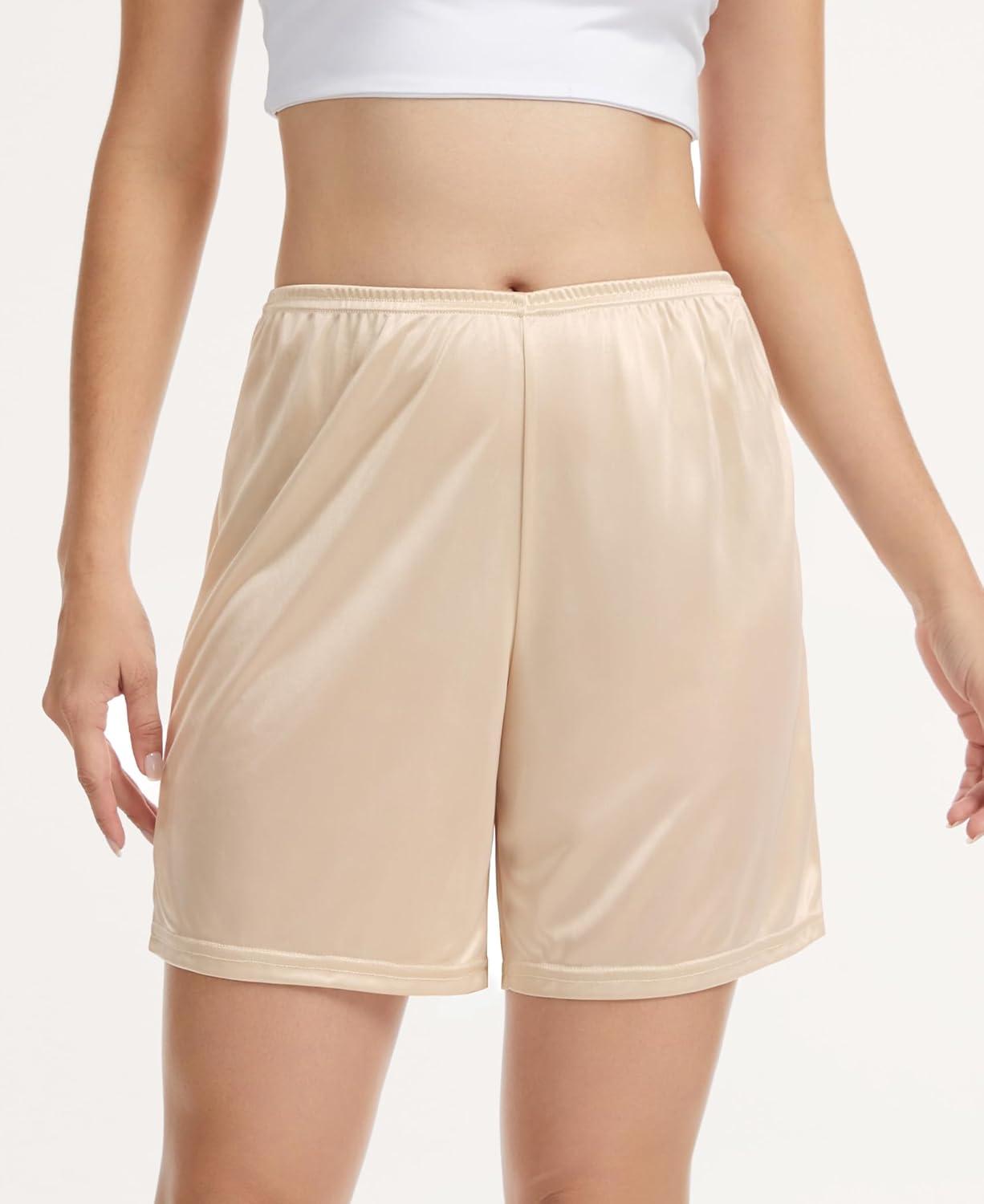 imageGYS Slip Shorts Culotte for Women Underwear Soft and Smooth Anti Chafing PettipantsBeige Mid