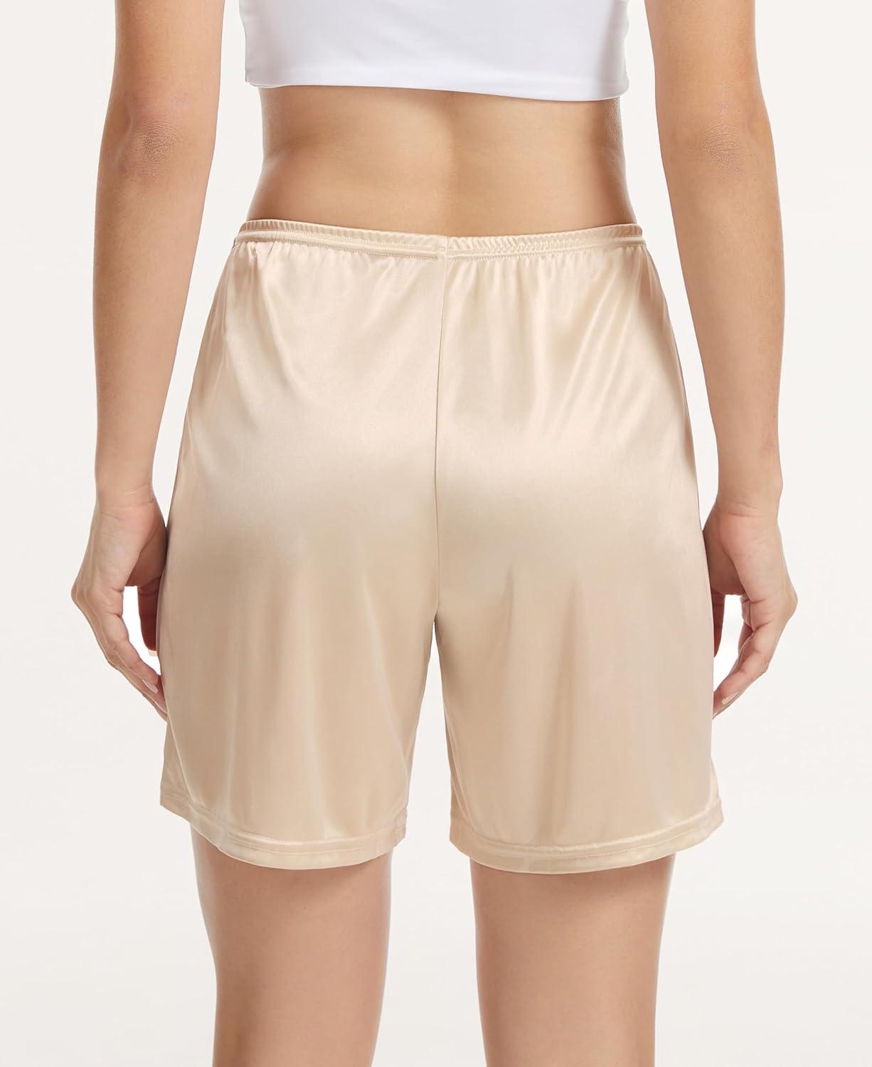 imageGYS Slip Shorts Culotte for Women Underwear Soft and Smooth Anti Chafing PettipantsBeige Mid