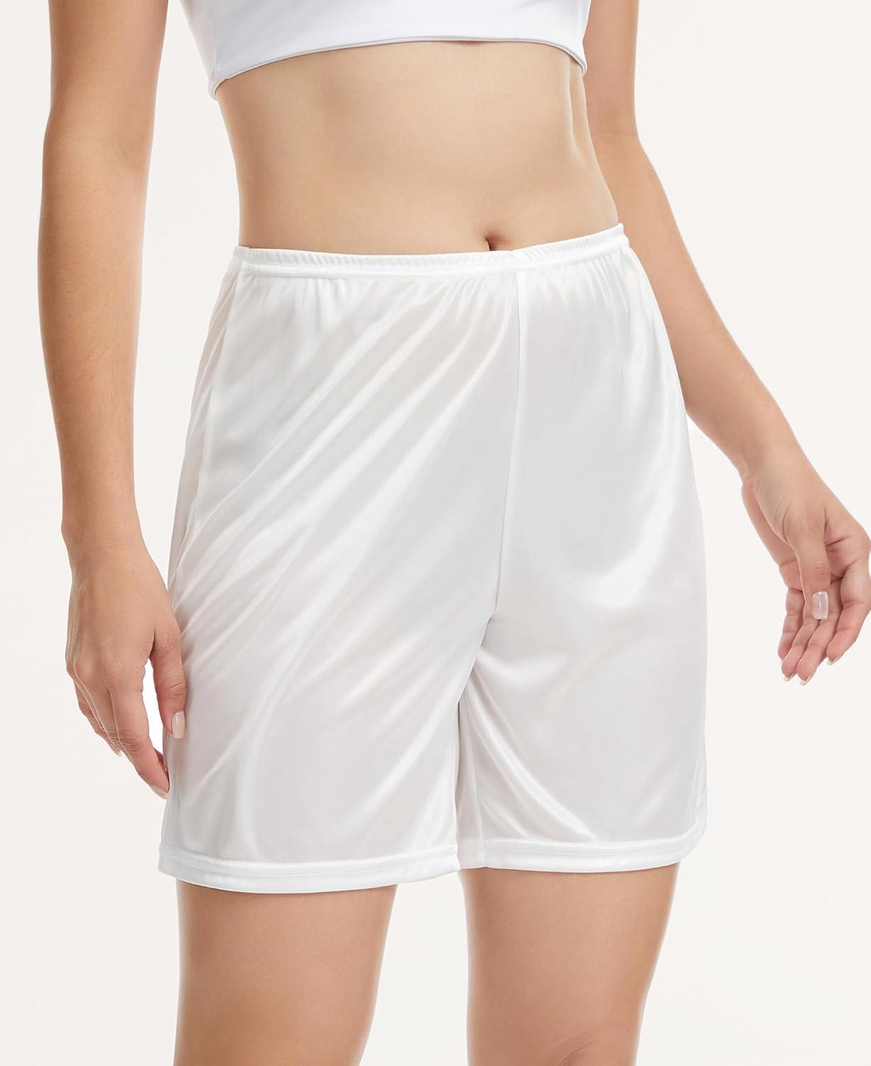 imageGYS Slip Shorts Culotte for Women Underwear Soft and Smooth Anti Chafing PettipantsWhite Mid