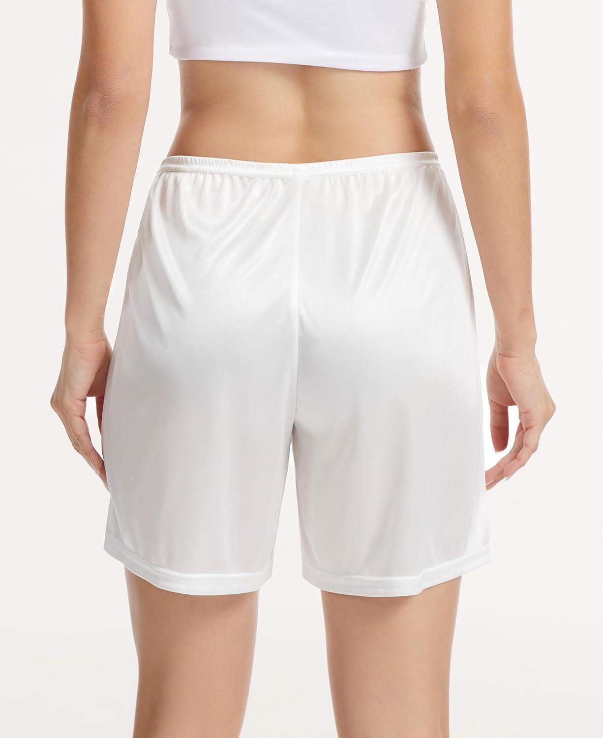 imageGYS Slip Shorts Culotte for Women Underwear Soft and Smooth Anti Chafing PettipantsWhite Mid