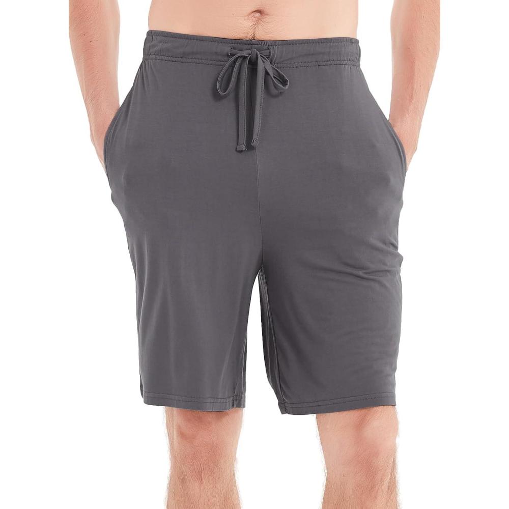 imageGYS Mens Bamboo Viscose Shorts Soft Pajama Shorts with Pockets MoistureWicking Casual Shorts Loungewear Sleep BottomsCervinus