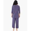 GYS Bamboo Viscose Capri Pajamas for Women Set, 3/4 Sleeve Long Shirts and Capri Pants Lounge Sets, Soft Sleepwear PJs Set(Air Purple)