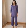GYS Bamboo Viscose Capri Pajamas for Women Set, 3/4 Sleeve Long Shirts and Capri Pants Lounge Sets, Soft Sleepwear PJs Set(Air Purple)