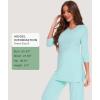 GYS Bamboo Viscose Capri Pajamas for Women Set, 3/4 Sleeve Long Shirts and Capri Pants Lounge Sets, Soft Sleepwear PJs Set(Aqua)