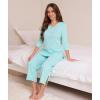 GYS Bamboo Viscose Capri Pajamas for Women Set, 3/4 Sleeve Long Shirts and Capri Pants Lounge Sets, Soft Sleepwear PJs Set(Aqua)