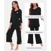 GYS Bamboo Viscose Capri Pajamas for Women Set, 3/4 Sleeve Long Shirts and Capri Pants Lounge Sets, Soft Sleepwear PJs Set(Black)