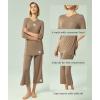 GYS Bamboo Viscose Capri Pajamas for Women Set, 3/4 Sleeve Long Shirts and Capri Pants Lounge Sets, Soft Sleepwear PJs Set(Camel)