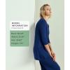 GYS Bamboo Viscose Capri Pajamas for Women Set, 3/4 Sleeve Long Shirts and Capri Pants Lounge Sets, Soft Sleepwear PJs Set(Deep Blue)