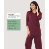 GYS Bamboo Viscose Capri Pajamas for Women Set, 3/4 Sleeve Long Shirts and Capri Pants Lounge Sets, Soft Sleepwear PJs Set(Ficus Red)