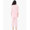 GYS Bamboo Viscose Capri Pajamas for Women Set, 3/4 Sleeve Long Shirts and Capri Pants Lounge Sets, Soft Sleepwear PJs Set(Pink)