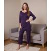 GYS Bamboo Viscose Capri Pajamas for Women Set, 3/4 Sleeve Long Shirts and Capri Pants Lounge Sets, Soft Sleepwear PJs Set(Purple)