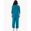 GYS Bamboo Viscose Capri Pajamas for Women Set, 3/4 Sleeve Long Shirts and Capri Pants Lounge Sets, Soft Sleepwear PJs Set(Teal Blue)