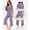 GYS Bamboo Viscose Capri Pajamas for Women Set, 3/4 Sleeve Long Shirts and Capri Pants Lounge Sets, Soft Sleepwear PJs Set(Violet)