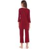 GYS Bamboo Viscose Capri Pajamas for Women Set, 3/4 Sleeve Long Shirts and Capri Pants Lounge Sets, Soft Sleepwear PJs Set(Wine Red)