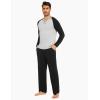 GYS Bamboo Viscose Men’s Pajama Sets Long Sleeve 2 Piece Lounge Set with Pockets(Black)