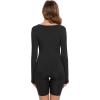 GYS Bamboo Viscose Pajama Tops for Women V Neck Slim Fit Basic Long Sleeve T Shirt(Black)