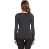GYS Bamboo Viscose Pajama Tops for Women V Neck Slim Fit Basic Long Sleeve T Shirt(Black Melange)