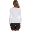GYS Bamboo Viscose Pajama Tops for Women V Neck Slim Fit Basic Long Sleeve T Shirt(White)