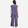 GYS Bamboo Viscose Pajamas for Women Set, 2 Piece Soft Capri Pants Cap Sleeve Top Lounge Set, Comfy Loungewear Sleepwear PJs(Air Purple)