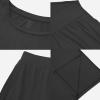 GYS Bamboo Viscose Pajamas for Women Set, 2 Piece Soft Capri Pants Cap Sleeve Top Lounge Set, Comfy Loungewear Sleepwear PJs(Black)