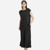 GYS Bamboo Viscose Pajamas for Women Set, 2 Piece Soft Capri Pants Cap Sleeve Top Lounge Set, Comfy Loungewear Sleepwear PJs(Black)