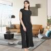 GYS Bamboo Viscose Pajamas for Women Set, 2 Piece Soft Capri Pants Cap Sleeve Top Lounge Set, Comfy Loungewear Sleepwear PJs(Black)