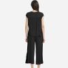 GYS Bamboo Viscose Pajamas for Women Set, 2 Piece Soft Capri Pants Cap Sleeve Top Lounge Set, Comfy Loungewear Sleepwear PJs(Black)