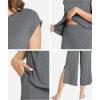 GYS Bamboo Viscose Pajamas for Women Set, 2 Piece Soft Capri Pants Cap Sleeve Top Lounge Set, Comfy Loungewear Sleepwear PJs(Dark Heather Grey)