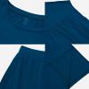 GYS Bamboo Viscose Pajamas for Women Set, 2 Piece Soft Capri Pants Cap Sleeve Top Lounge Set, Comfy Loungewear Sleepwear PJs(Ink Blue)