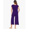 GYS Bamboo Viscose Pajamas for Women Set, 2 Piece Soft Capri Pants Cap Sleeve Top Lounge Set, Comfy Loungewear Sleepwear PJs(Purple)