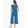 GYS Bamboo Viscose Pajamas for Women Set, 2 Piece Soft Capri Pants Cap Sleeve Top Lounge Set, Comfy Loungewear Sleepwear PJs(Teal Blue)