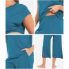 GYS Bamboo Viscose Pajamas for Women Set, 2 Piece Soft Capri Pants Cap Sleeve Top Lounge Set, Comfy Loungewear Sleepwear PJs(Teal Blue)
