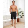 GYS Men’s Bamboo Viscose Shorts, Soft Pajama Shorts with Pockets, Moisture-Wicking Casual Shorts Loungewear Sleep Bottoms(Black)